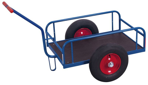 VARIOfit Handwagen ohne Bordwand, Ladefläche: 1.000 x 635 mm, RAL 5010 enzianblau, Radsatz: Luftbereifung, zu-1278