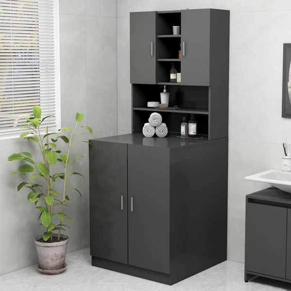 vidaXL Waschmaschinenschrank Grau 70,5x25,5x90 cm, 808388