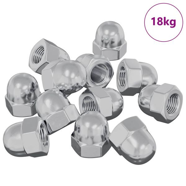 vidaXL Eichelmuttern 3913-teilig Silber Eisen, 864477