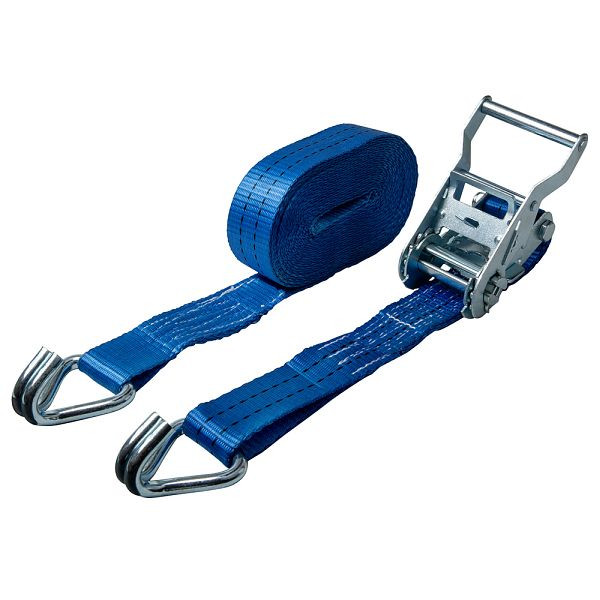DELTASLING® 2-teiliger Zurrgurt mit Ratsche und Spitzhaken, LC 1000/2000daN, 35mm, 5m Länge, CO.SB.035.05.2.BL
