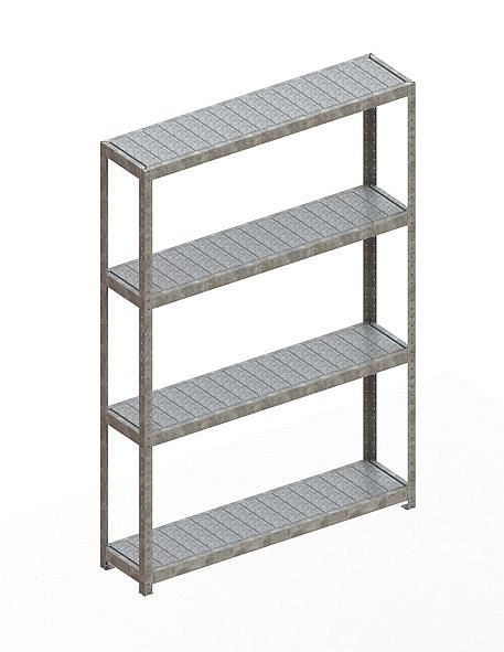 Meta SPEED - RACK Regal 2470x1700x400 mm mit Stahlpaneelen, verzinkt, Bodenanzahl: 4, 20087015