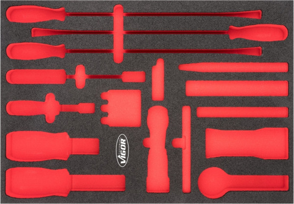 VIGOR 2-Komponenten Weichschaum-Einlagen, Einlagenmaß / Schubladengröße: L (563 x 393 x 35 mm), Verwendung: V6818, V6818-L