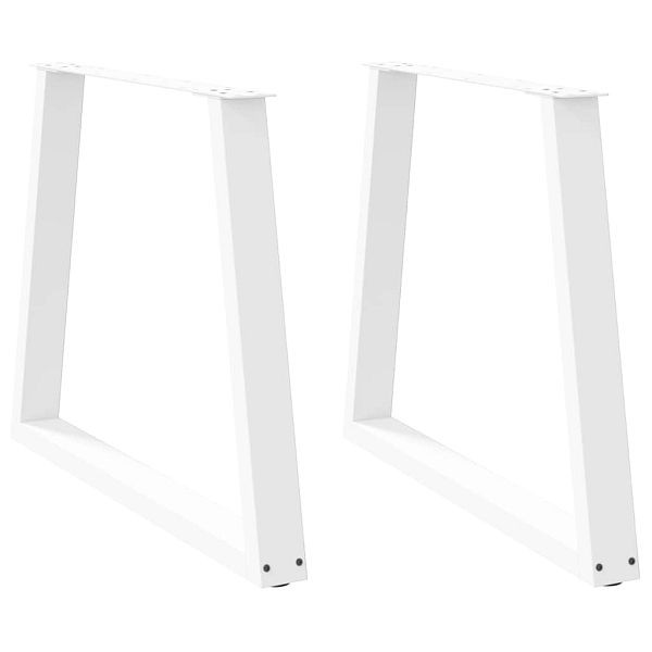 vidaXL Esstisch Beine V-Form 2 Stück Weiß 70x(72-73,3) cm Stahl, 4012569