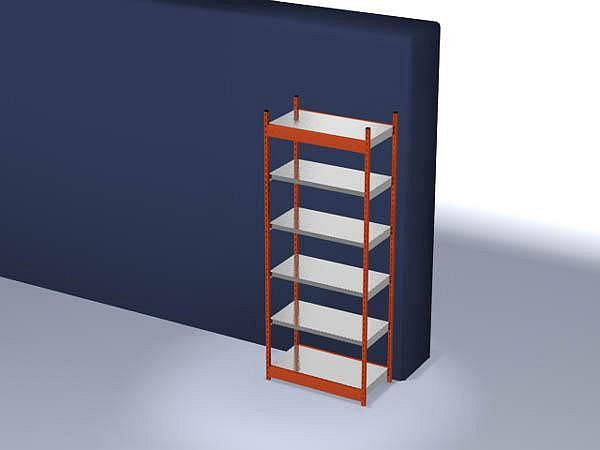 hofe Fachboden-Grundregal, 2500x500x1000 mm, 6 Fachebenen, verzinkt / RAL 2004, 200 kg Fachlast, 1800 kg Feldlast, einseitige Bedienung, ROG255010ME