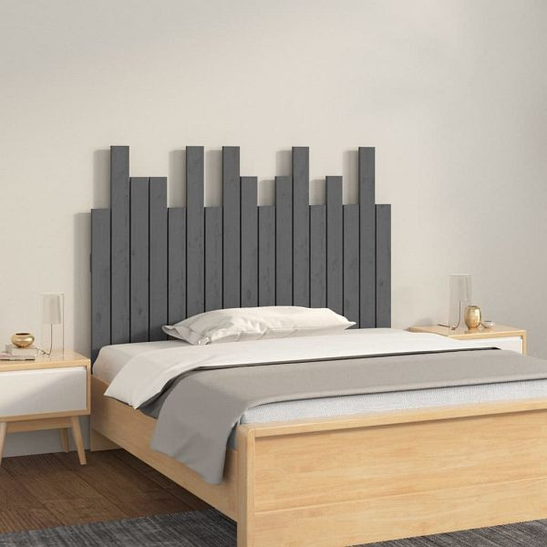 vidaXL Wand-Kopfteil Grau 108x3x80 cm Massivholz Kiefer, 824775