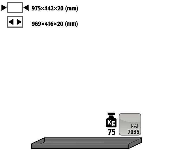 asecos Fachboden für Modell(e): UB90, UB30 mit Breite 1100 mm, 30454