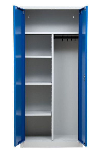 Gürkan Universalschrank, 38 x 80 x 180 cm, Lichtgrau, Enzianblau, UNC.18, 111273