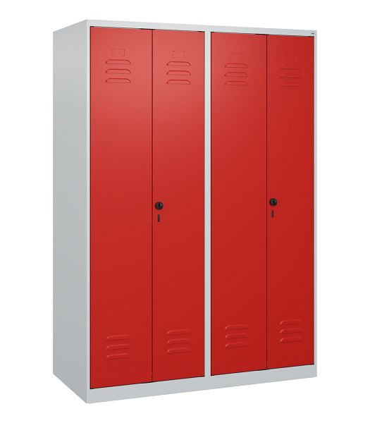 C+P Umkleidespind Classic PLUS, Doppel-Spind, 4 Abteile, 1700x1200x500mm, 7035/3020, Drehriegel, 0800027-40P S10002