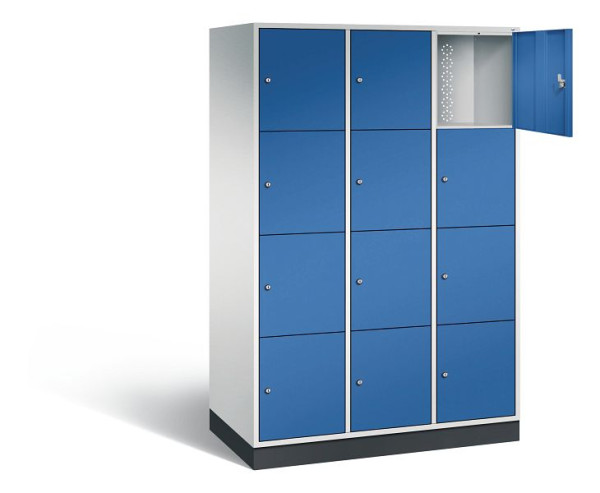 C+P XL-Schließfachschrank Intro, H1950xB1220xT590mm, Farbe: Lichtgrau / Enzianblau, 8470-303 S10055