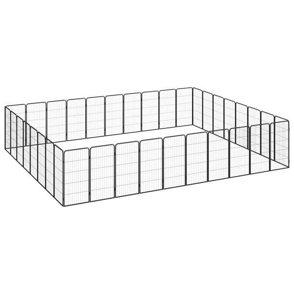 vidaXL 36-tlg. Hundelaufstall Schwarz 50x100cm Stahl Pulverbeschichtet, 3115965