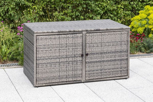 Merxx Komfortkissenbox, oben und vorne zu öffenen, grau, Stahlgestell mit Kunststoffgeflecht, 28816-267