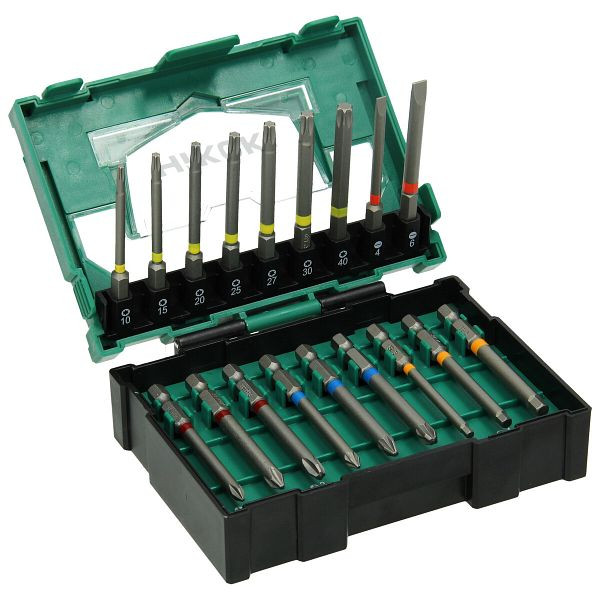 HiKOKI Bit-Box 1/4", 18-teilig, 75mm, inkl. magnetischem Bithalter, Größe II, 40030022