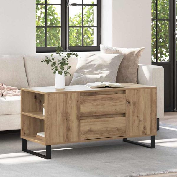 vidaXL Couchtisch Artisan-Eiche 102 x 44,5 x 50 cm Holzwerkstoff, 882697