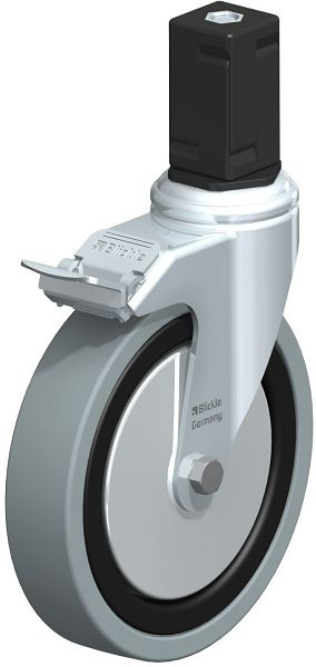Blickle LKRA-VPA 150G-11-FI-FA-EV17 Apparate-Lenkrolle mit Expander & Feststeller, Vollgummi, Grau, 848427