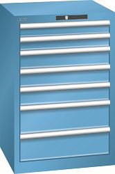 LISTA Schubladenschrank 27x27E (BxTxH) 564x572x850mm AUTO Lock, Lichtblau, 7 Schubladen, 14.252.010.A