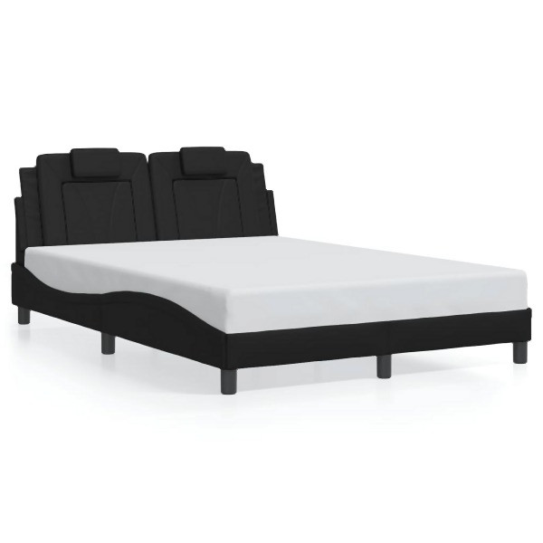 vidaXL Bettgestell mit Kopfteil Schwarz 120x200 cm Kunstleder, 3208082