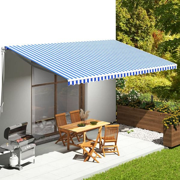 vidaXL Markisenbespannung Blau und Weiß 6x3,5 m, 311924