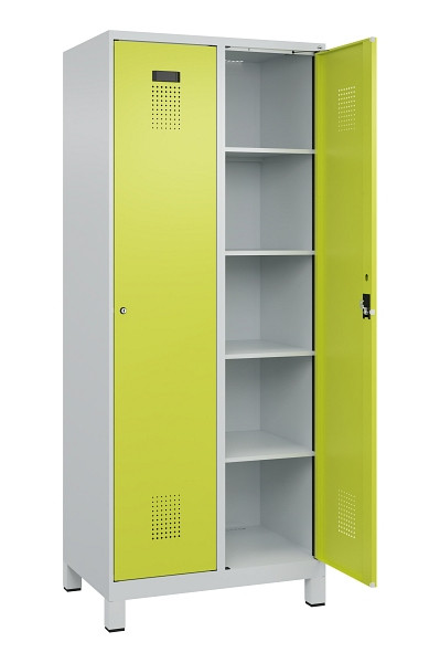 C+P Wäsche-Spind Evolo PLUS, mit Füßen, 2 Abteile, 1950x800x500mm, 7035/0024, Verschluss Zylinderschloss, Ablageböden 8, 049010-22B S10042
