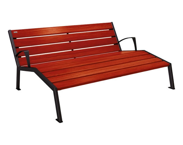 Procity Liegestuhl Silaos 1800 mm, Mit Armlehne, Holz & Stahl, Mahagoni/RAL 9005, 209661.9005.ACAJ