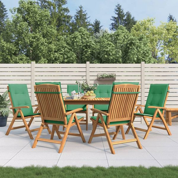 vidaXL Gartenstühle mit Kissen 6 Stück Massivholz Teak, 3196498