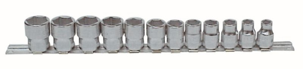 Bahco Steckschlüssel-Satz 3/8", 7400SM auf Klemmleiste, 12-teilig, 7400SR/S12