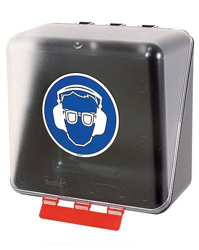 DENIOS Midibox zur Aufbewahrung von Augen- / Gehörschutz, transparent, 116-487