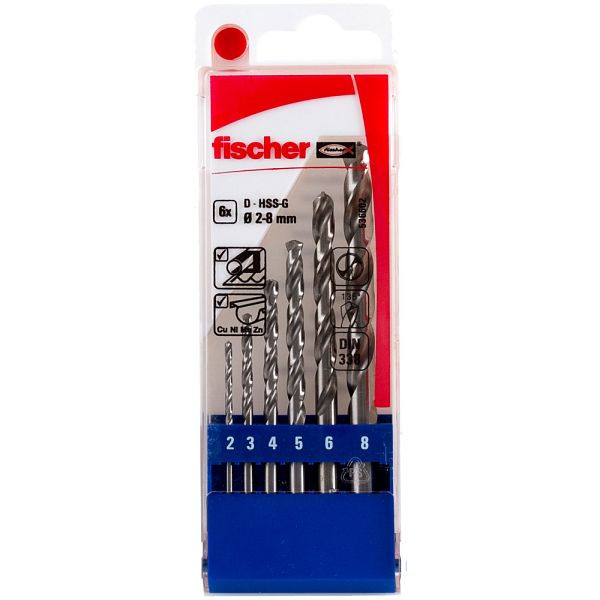 Fischer Metallbohrer-Set HSS-G 2 - 8 mm 6 Teile, 536602