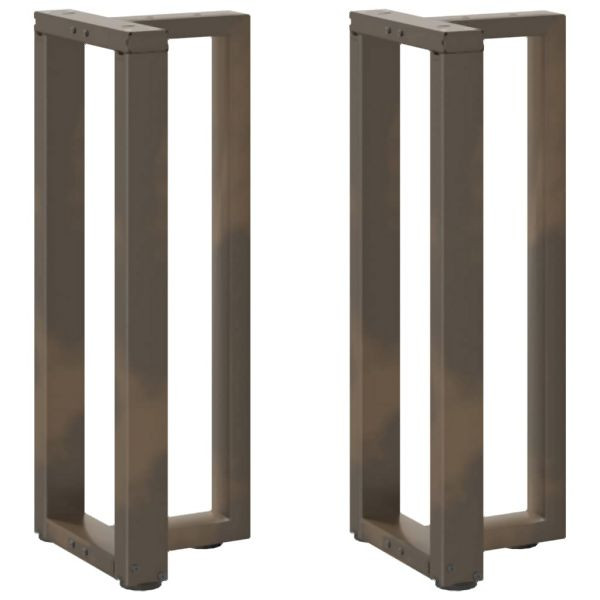 vidaXL Konsolentischbeine T-Form 2 Stück Naturstahl 38x25x(72-73) cm, 4013047