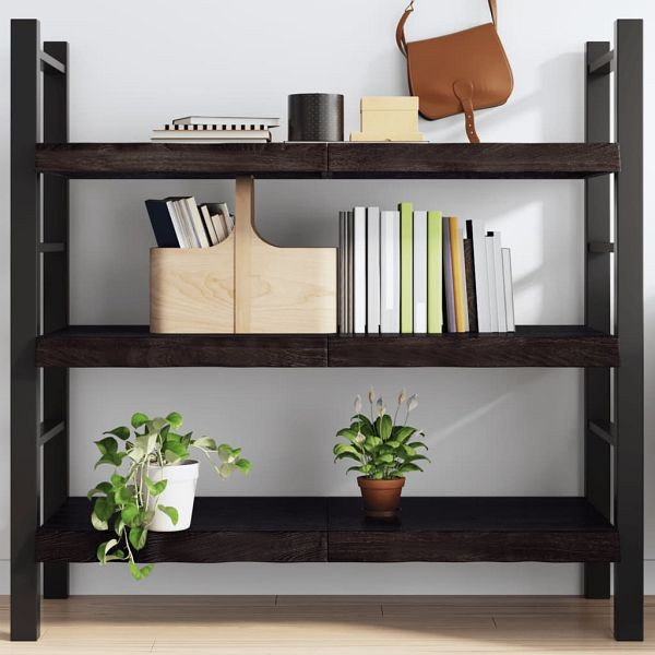 vidaXL Wandregal Dunkelbraun 120x60x(2-6)cm Massivholz Eiche Behandelt, 363819