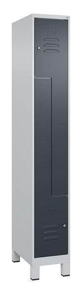 C+P Z-Spind Classic PLUS, C Z-Spind, Classic PLUS, Füße, 2 Abteile, 1950x300x500mm, 7035/7016, Zylinderschlösser, 080013-102 S10023