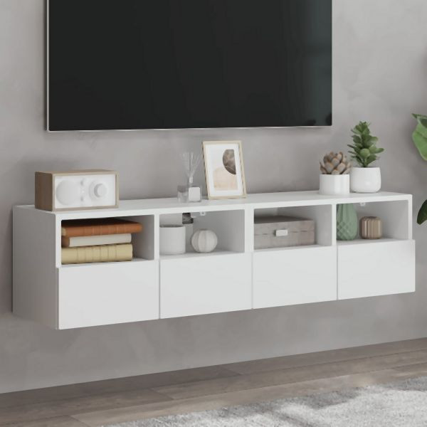 vidaXL TV-Wandschränke 2 Stück Weiß 60x30x30 cm Holzwerkstoff, 836855