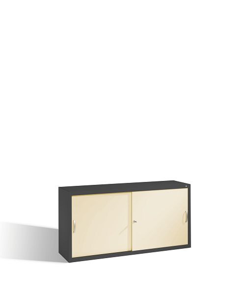 C+P Aufsatzschrank Acurado, H790xB1600xT400mm, Farbe: Schwarzgrau / Perlweiß, Bügelgriff, 2 OH, 2145-00 S10084