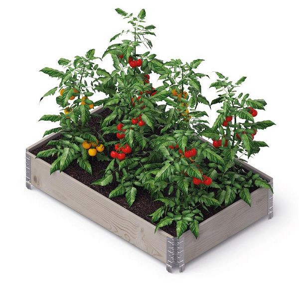 upyard Hochbeet Palettenrahmen 15mm, Größe: 120 x 80 cm, Farbe grau, 160120X80X15G