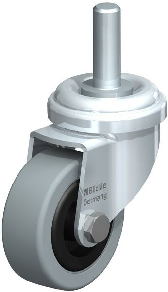Blickle LRA-VPA 50G-GS10 Apparate-Lenkrolle mit Gewindestift, Vollgummi, Grau, 281774