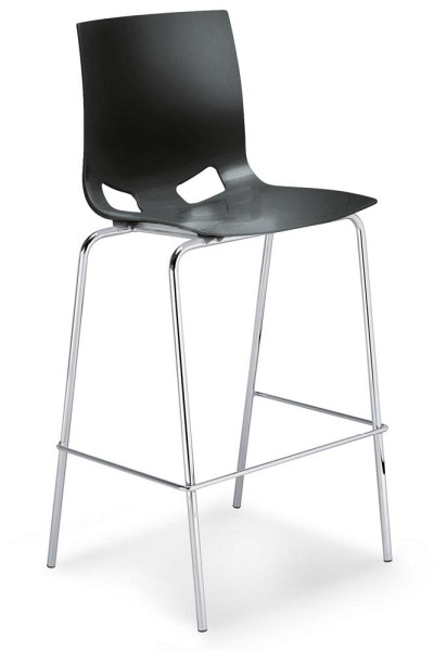 Deskin Barhocker Fondo, 4-Fuß Gestell verchromt, Polypropylenschale, Farbe anthrazit, 280206