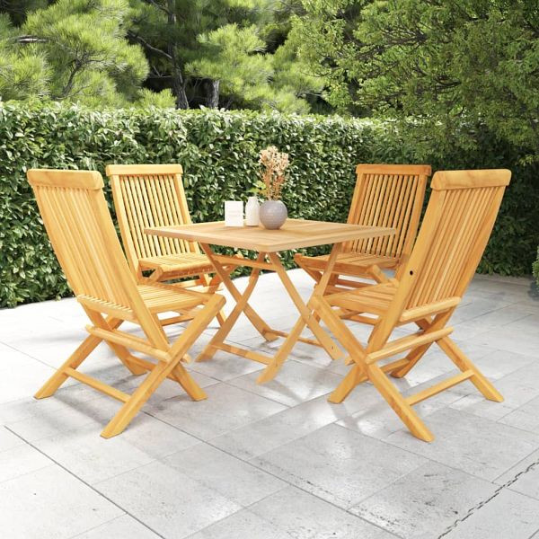 vidaXL 5-teilig Garten-Essgruppe Massivholz Teak, 3059583