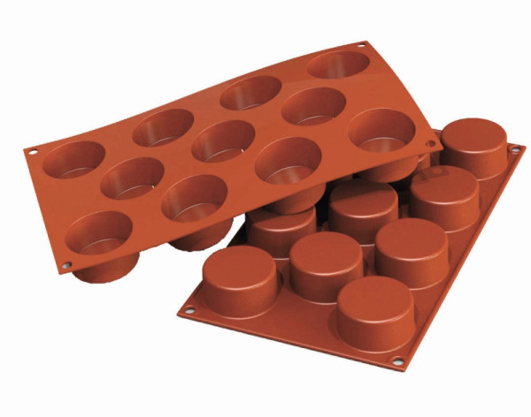 Schneider Silikon-Backform Zylinder Mini, 11 x 55 ml, Ø 50 mm, Höhe: 27 mm, 115229