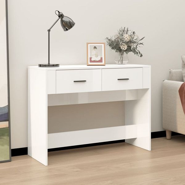 vidaXL Konsolentisch Hochglanz-Weiß 100x39x75 cm Holzwerkstoff, 816778