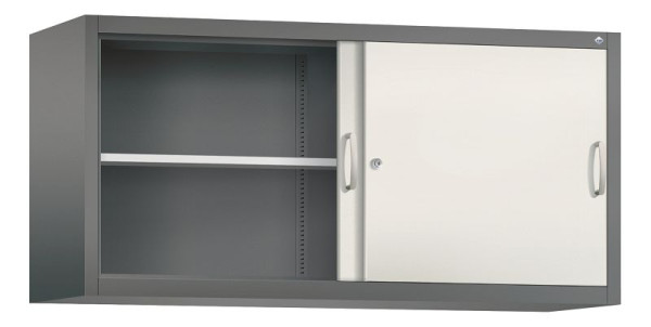 C+P Aufsatzschrank Acurado, H790xB1600xT500mm, Farbe: Vulkangrau / Perlweiß, Bügelgriff, 2 OH, 2155-00 S10072