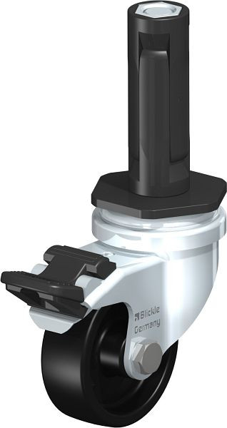 Blickle LRA-POA 50G-FI-ER02 Apparate-Lenkrolle mit Expander & Feststeller, Polyamid, Schwarz, 848946