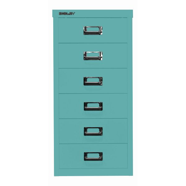Bisley MultiDrawer™ DIN A4, 6 Schubladen, 659 aquamarin, L296659
