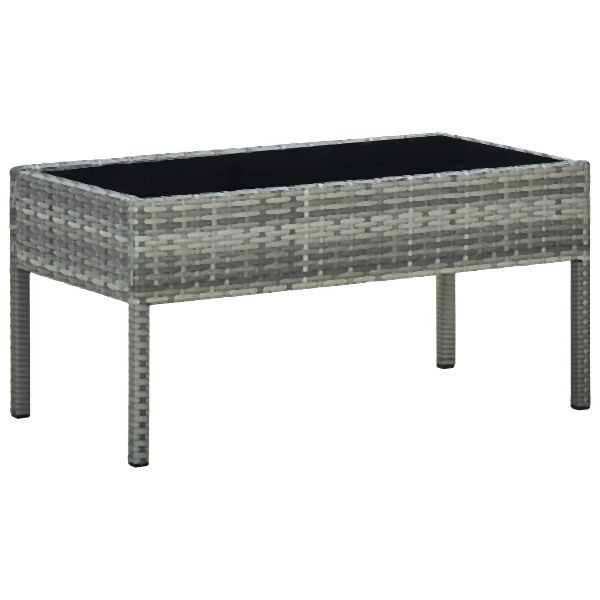 vidaXL Gartentisch Grau 75x40x37 cm Poly Rattan, witterungsbeständig, 45905