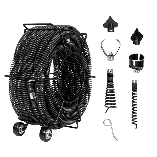 VEVOR Rohrreinigungsspirale Rohrreinigungswelle Spirale Abfluss Rohreinige 18m, FDSDL114IN66LC5DVV0