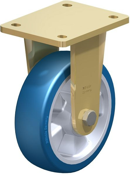 Blickle BS-ALBS 160K Stahlgeschweißte Schwerlast-Bockrolle, Blickle Besthane® Soft, Blau, 742743