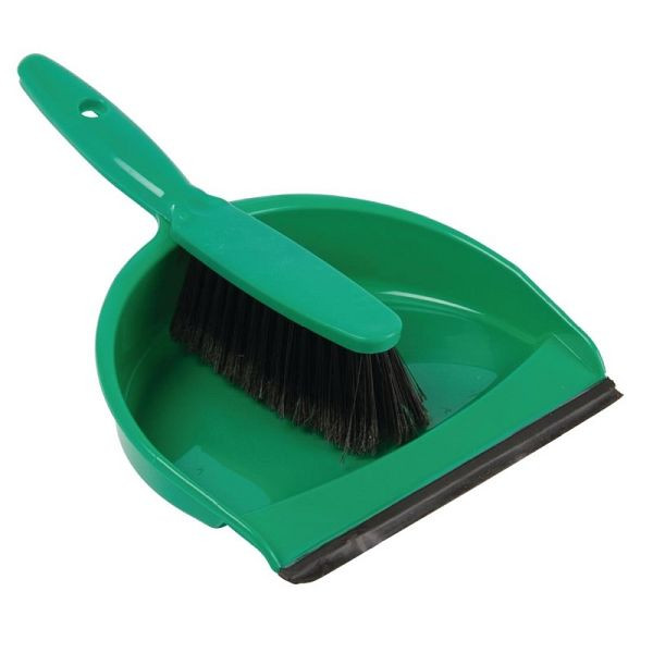 Jantex Kehrset mit weichen Borsten grün, 22 cm breit, CC933