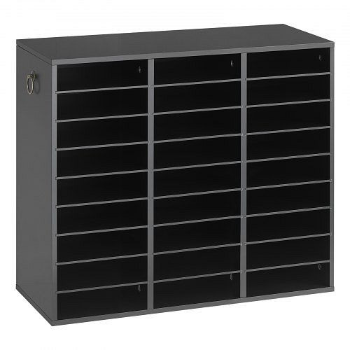 VEVOR Dokumentenablage Holz Schreibtisch Organizer mit 27 Fächern Schwarz, Akten, Papiere, Verstellbaren Einlegböden Büro, MDF, WJZLFPJRZBC2WVLF6001V0