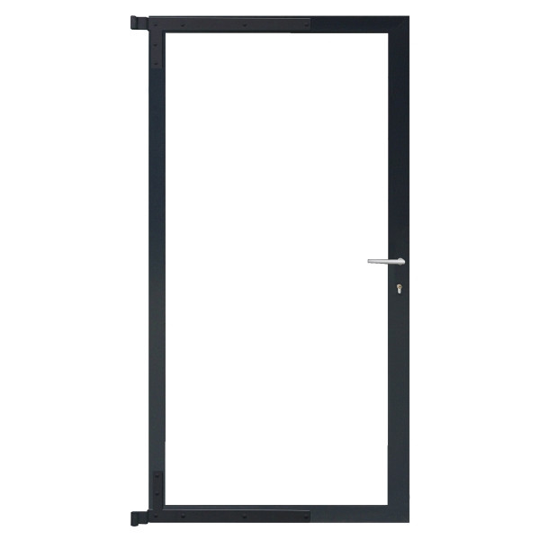 T&J Aluminium Torrahmen für Steckzaunserien, ANTHRAZIT, 90 x 173 cm, Bausatz ohne Füllung, inkl. Beschlägen, Schloss und Drücker, 44822