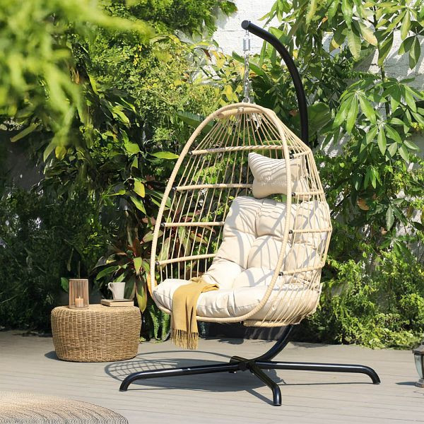 HOME DELUXE Hängesessel LOMA, 1 Sitzer Beige, 72142