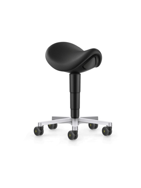 bimos ESD Sattelhocker mit Rollen, Stoff blau, Sitzhöhe 540-800 mm, ESD Fußkreuz, 9473E-9802