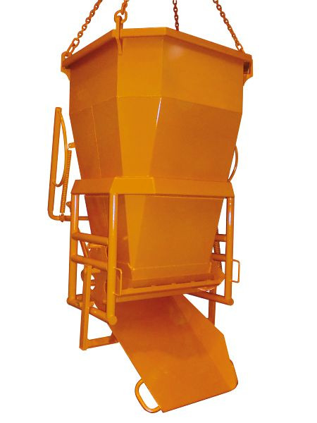 Eichinger Betonsilo, 1029.30, 1200 Liter, achteckig mit zentralem und seitlichem Auslauf, angeschweißte Kette, Handhebel, 10293000030000